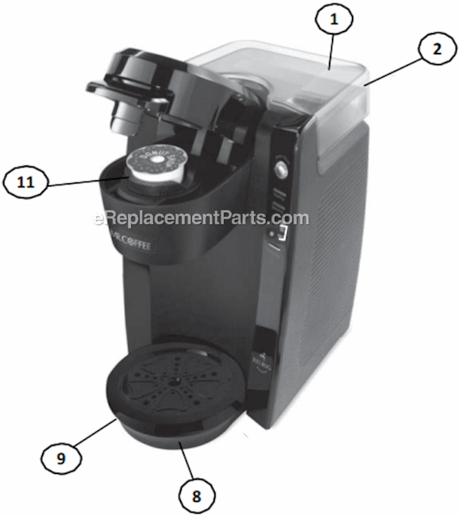 Page A Diagram and Parts List for BVMC-KG5  Mr Coffee Coffee Maker